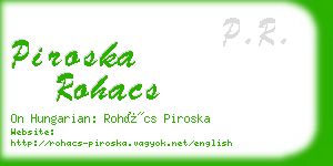 piroska rohacs business card